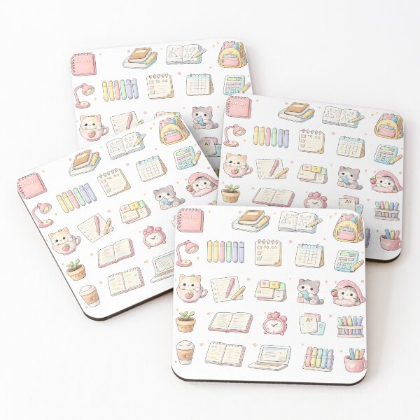 Item preview, Cute Kawaii Study Stationery Cute Kitten Pastel School Aesthetic designed and sold by Rehnair.