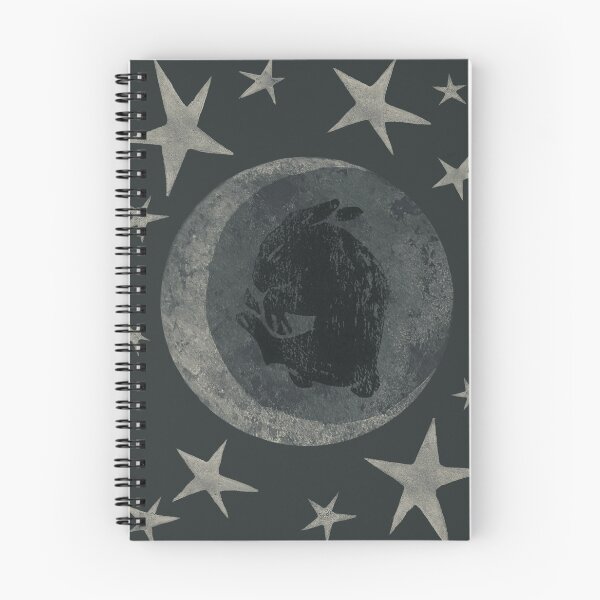 Item preview, rabbit moon illustration lino cut print designed and sold by nayomii.