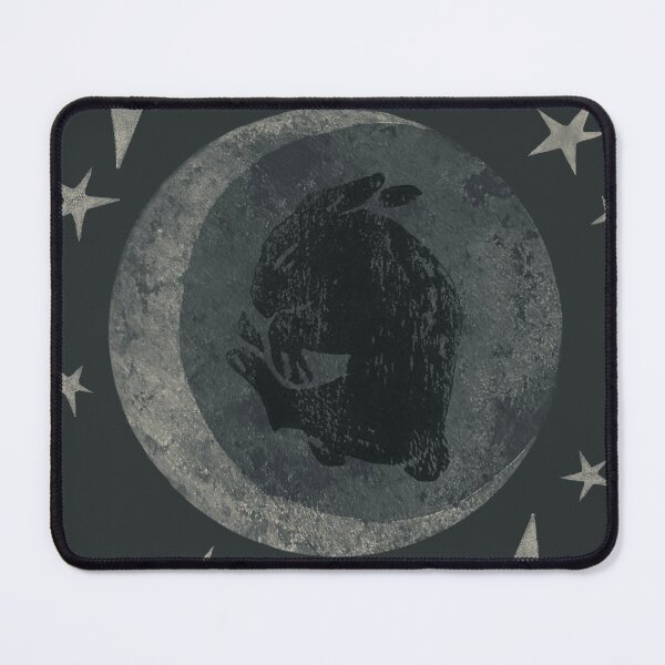 Item preview, rabbit moon illustration lino cut print designed and sold by nayomii.