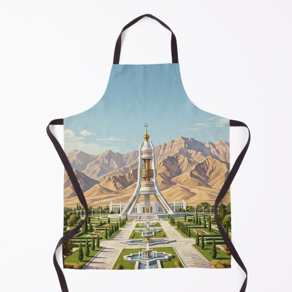 Item preview, Ashgabat Turkmenistan Vintage Travel Poster – Independence Monument & Kopet Dag Art designed and sold by Bomax121.