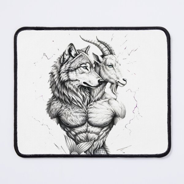 Item preview, Capricorn Sea Goat Wolf Warrior designed and sold by Zodiac Celestial Art.