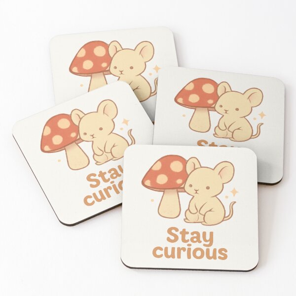 Item preview, Mushroom Mouse – Stay Curious Motivational Sticker designed and sold by Cerys-GS.