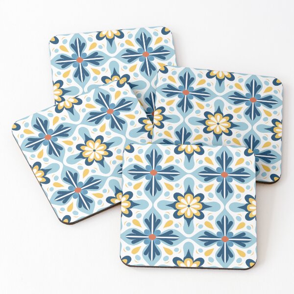 Item preview, Sky Blue Cross Blossom Seamless Tile Pattern designed and sold by DigitaICraft.