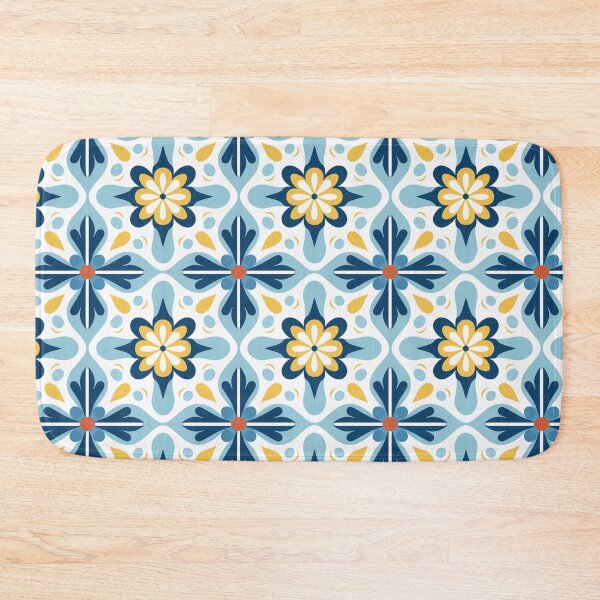 Item preview, Sky Blue Cross Blossom Seamless Tile Pattern designed and sold by DigitaICraft.