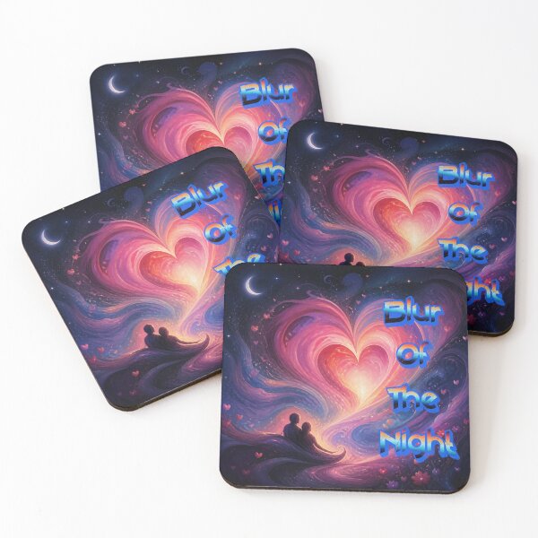 Item preview, Blur of the Night – Cosmic Heart and Silhouette Lovers Art designed and sold by Marcin Dabski.