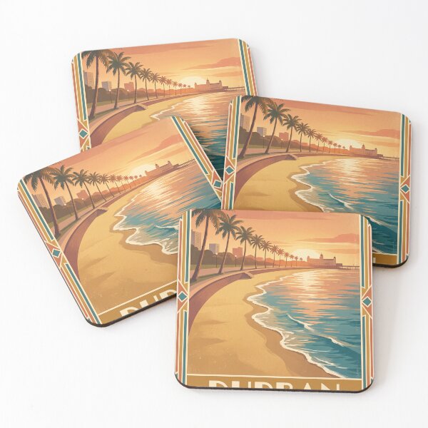 Item preview, Durban South Africa Vintage Travel Poster – Golden Mile Beach & Indian Ocean Art designed and sold by Bomax121.