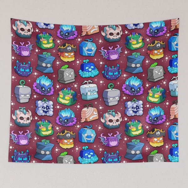 Item preview, Blox Fruits Roblox Seamless Pattern  designed and sold by Kubala Designs.