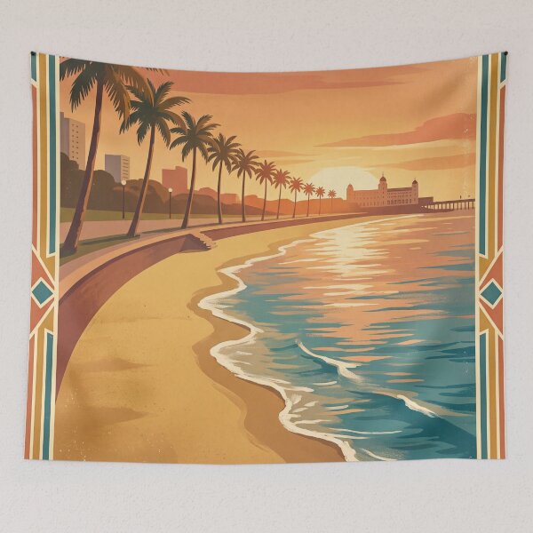 Item preview, Durban South Africa Vintage Travel Poster – Golden Mile Beach & Indian Ocean Art designed and sold by Bomax121.