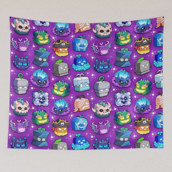 Item preview, Blox Fruits Roblox Seamless Pattern  designed and sold by Kubala Designs.