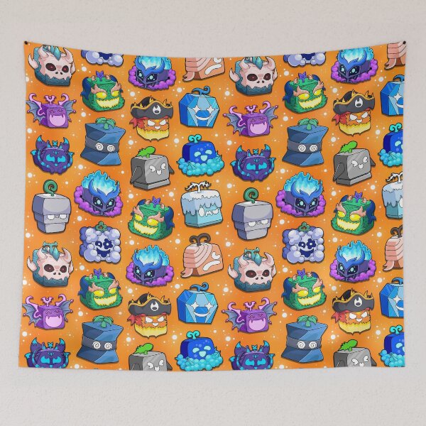 Item preview, Blox Fruits Roblox Seamless Pattern  designed and sold by Kubala Designs.
