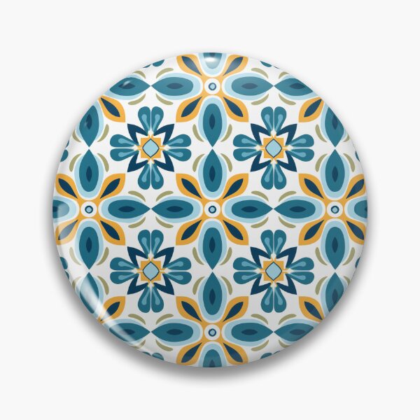 Item preview, Teal & Orange Starburst Medallion Seamless Tile Pattern designed and sold by DigitaICraft.
