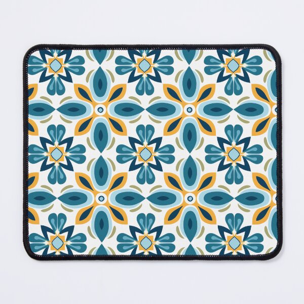 Item preview, Teal & Orange Starburst Medallion Seamless Tile Pattern designed and sold by DigitaICraft.