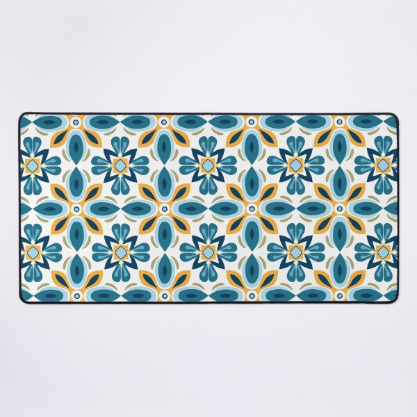 Item preview, Teal & Orange Starburst Medallion Seamless Tile Pattern designed and sold by DigitaICraft.