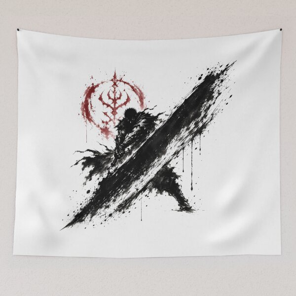 Item preview, Dark Greatsword Warrior Japanese Sumi-e Ink Art designed and sold by MouradStudio.