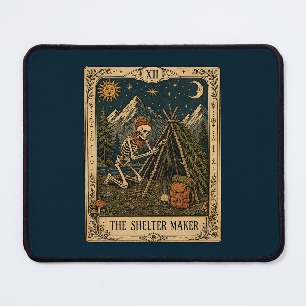 Item preview, Shelter Maker Tarot Inspired Bushcraft Camping Art designed and sold by merchxwear.