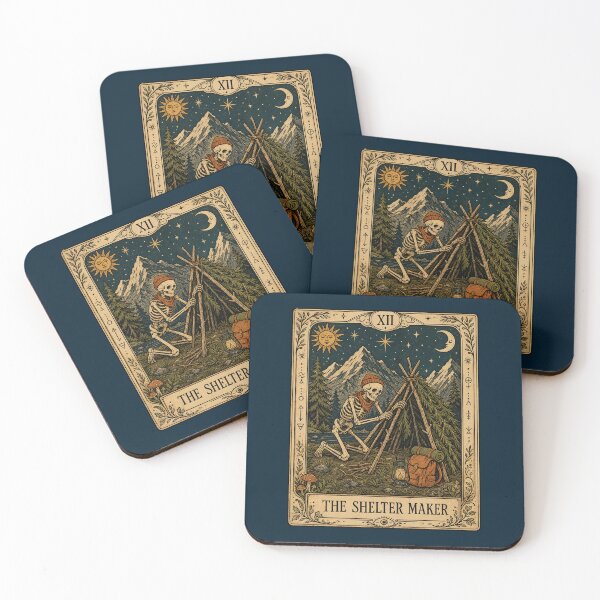 Item preview, Shelter Maker Tarot Inspired Bushcraft Camping Art designed and sold by merchxwear.
