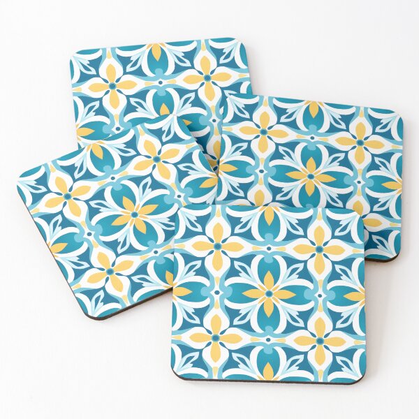 Item preview, Teal & Gold Art Nouveau Lily Seamless Tile Pattern designed and sold by DigitaICraft.