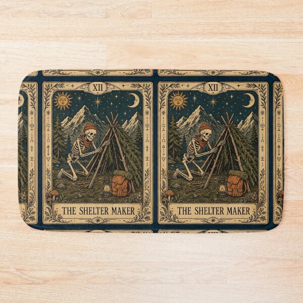 Item preview, Shelter Maker Tarot Inspired Bushcraft Camping Art designed and sold by merchxwear.