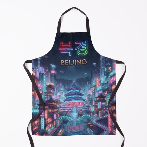 Item preview, Neo Beijing Cyberpunk Cityscape - Futuristic Ancient Imperial Architecture & Glowing Canal Night View designed and sold by SOOstudio73.