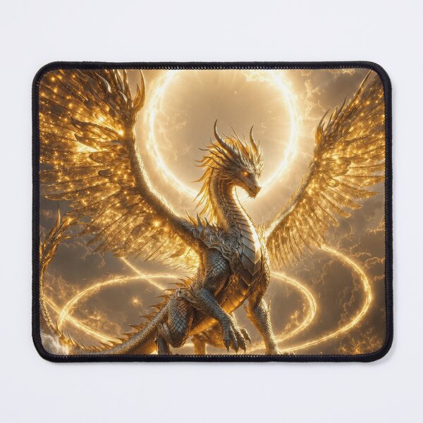 Item preview, Golden Celestial Dragon – Divine Light Dragon Fantasy Artwork designed and sold by DrakariArt.
