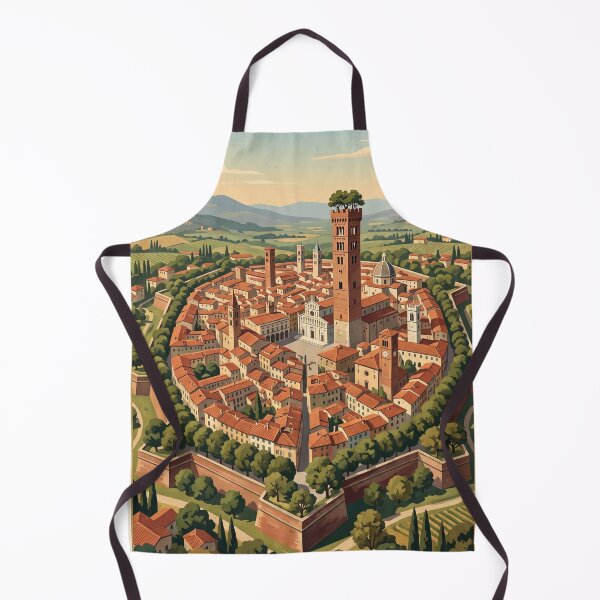Item preview, Lucca Italy Vintage Travel Poster – Guinigi Tower & Renaissance Walls Art designed and sold by Bomax121.