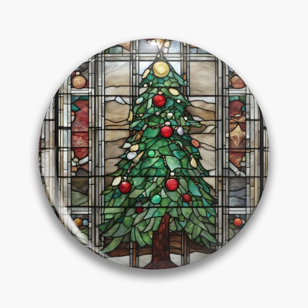 Item preview, Christmas Tree Stained Glass Holiday Mosaic designed and sold by pinkal.