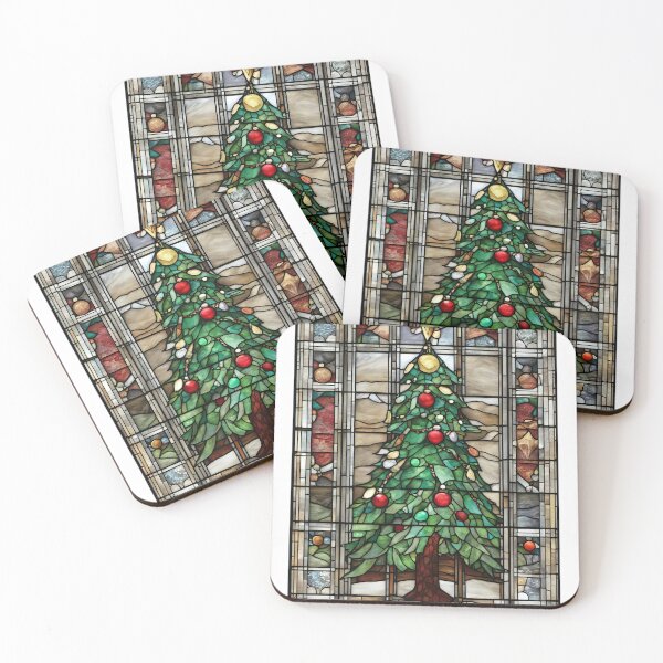 Item preview, Christmas Tree Stained Glass Holiday Mosaic designed and sold by pinkal.