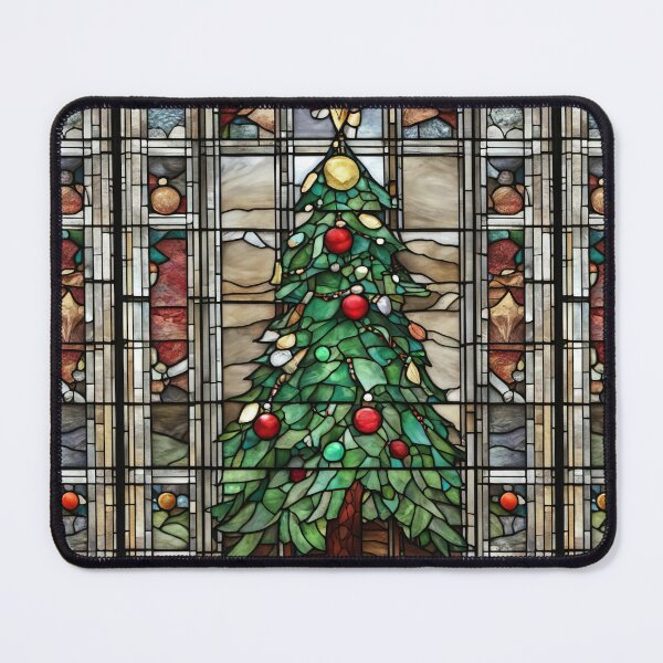 Item preview, Christmas Tree Stained Glass Holiday Mosaic designed and sold by pinkal.