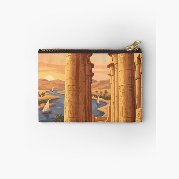 Item preview, Luxor Egypt Vintage Travel Poster – Karnak Temple Columns & Nile River Art designed and sold by Bomax121.