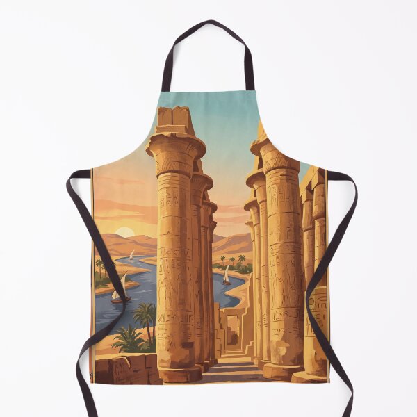 Item preview, Luxor Egypt Vintage Travel Poster – Karnak Temple Columns & Nile River Art designed and sold by Bomax121.