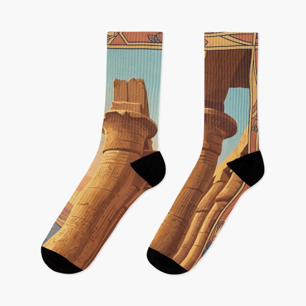 Item preview, Luxor Egypt Vintage Travel Poster – Karnak Temple Columns & Nile River Art designed and sold by Bomax121.