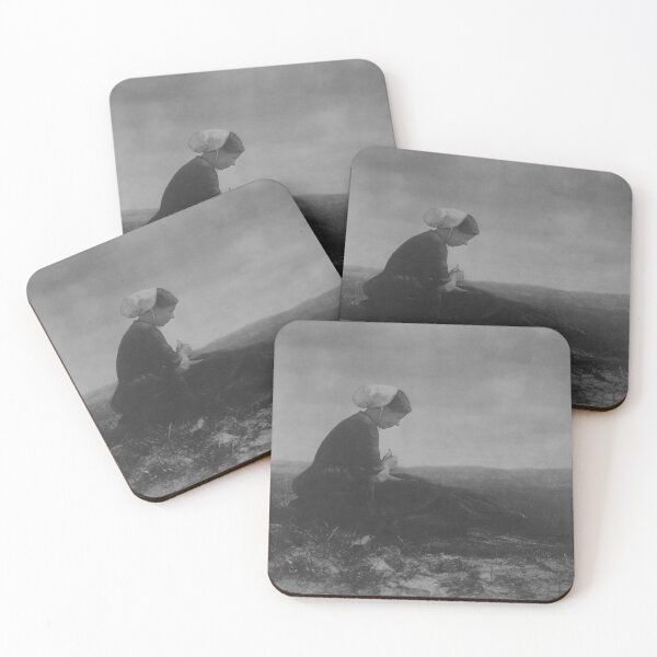 Item preview, Extremely rare Mending Nets, 1894 vintage fine art black and white photograph portrait by  Alfred Stieglitz designed and sold by Astrid Arkhangelsky.
