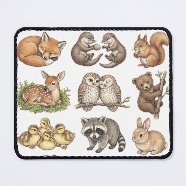 Item preview, Cute Baby Forest Animals Watercolor Set Cute Nursery Wildlife Aesthetic designed and sold by Rehnair.