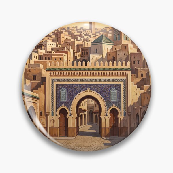 Item preview, Fez Morocco Vintage Travel Poster – Bab Bou Jeloud Gate & Medina Art designed and sold by Bomax121.