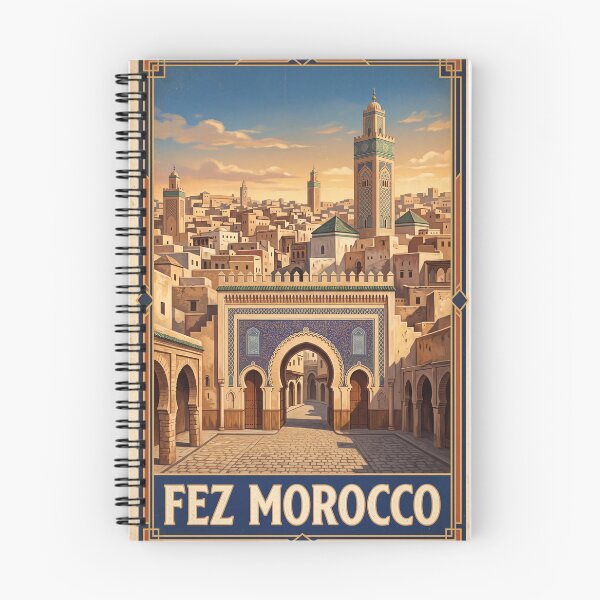 Item preview, Fez Morocco Vintage Travel Poster – Bab Bou Jeloud Gate & Medina Art designed and sold by Bomax121.