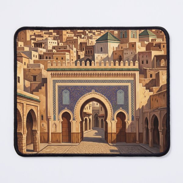 Item preview, Fez Morocco Vintage Travel Poster – Bab Bou Jeloud Gate & Medina Art designed and sold by Bomax121.