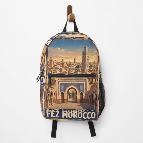 Item preview, Fez Morocco Vintage Travel Poster – Bab Bou Jeloud Gate & Medina Art designed and sold by Bomax121.