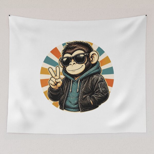 Item preview, Retro Cool Ape – Vintage Peace Style designed and sold by Icareis-Studios.