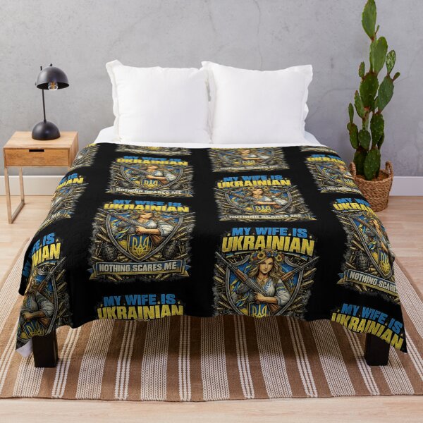 Item preview, My Wife Is Ukrainian Nothing Scares Me Patriotic Support Ukraine designed and sold by ViniBall.