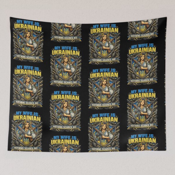 Item preview, My Wife Is Ukrainian Nothing Scares Me Patriotic Support Ukraine designed and sold by ViniBall.