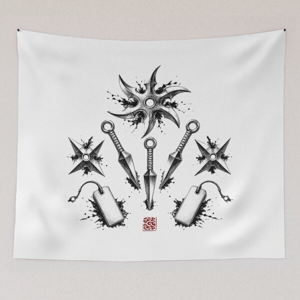 Item preview, Ninja Weapons Arsenal Japanese Tattoo Flash Art designed and sold by MouradStudio.
