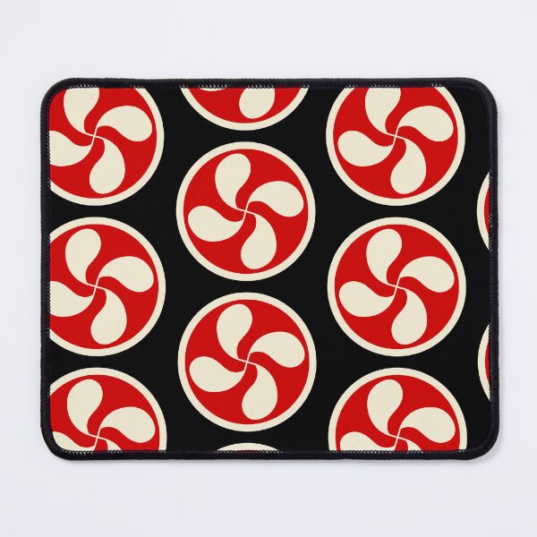 Item preview, Basque cross lauburu cream on a red background designed and sold by Provinces de France.