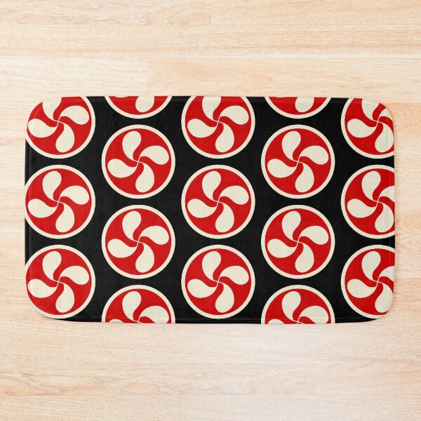 Item preview, Basque cross lauburu cream on a red background designed and sold by Provinces de France.