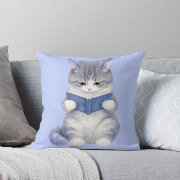 Item preview, Cute Reading Cat | Book Lover Cat | Watercolor Kitty Reading a Book designed and sold by Rush2Buy.