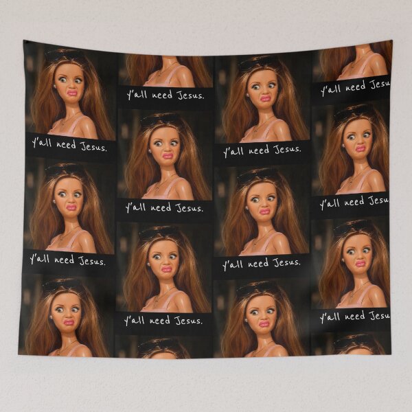 Item preview, Y'all Need Jesus Funny Sassy Doll Meme designed and sold by OddPopARt.