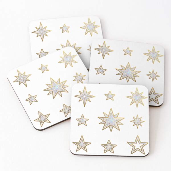 Item preview, Gold Celestial Stars Sticker Pack - Iridescent Opal Magic designed and sold by 21 Tulips.