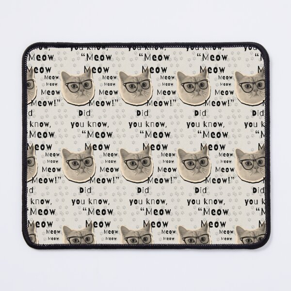 Item preview, Did You Know Meow Meow Funny Smart Cat With Glasses Art designed and sold by Artemis & Woven Collective.