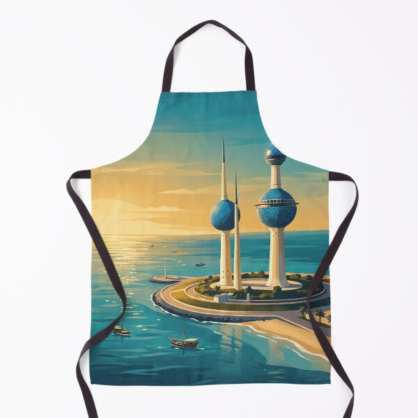 Item preview, Kuwait City Kuwait Vintage Travel Poster – Kuwait Towers & Arabian Gulf Art designed and sold by Bomax121.