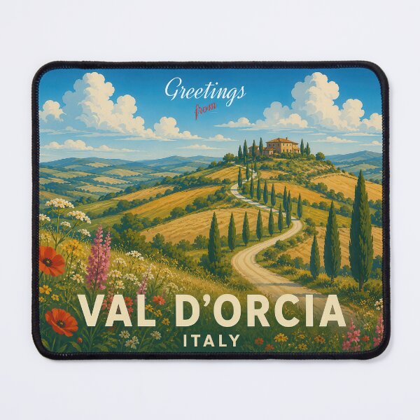 Item preview, Val d'Orcia Italy Vintage Travel Poster designed and sold by Earth Celebration Designs.