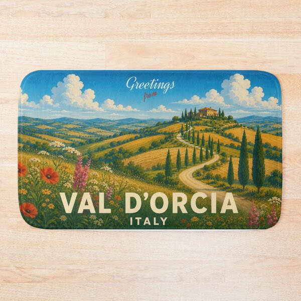 Item preview, Val d'Orcia Italy Vintage Travel Poster designed and sold by Earth Celebration Designs.